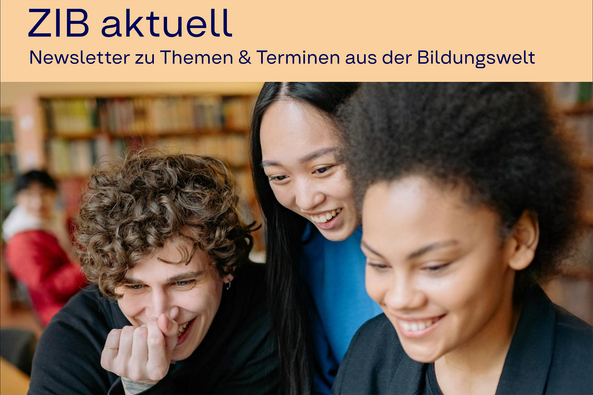 Titelseite des Newsletters ZIB aktuell mit Bild von diversen jungen Erwachsenen.